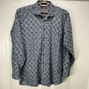 LUCHIANO VISCONTI BLACK Long Sleeve Dress Shirt